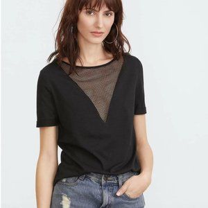 V-neck Mesh Short Sleeve Top